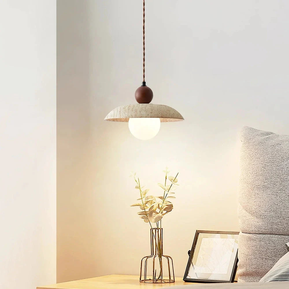 Soluna Pendant Light in travertine for Kitchen Island by AUVIELIGHT