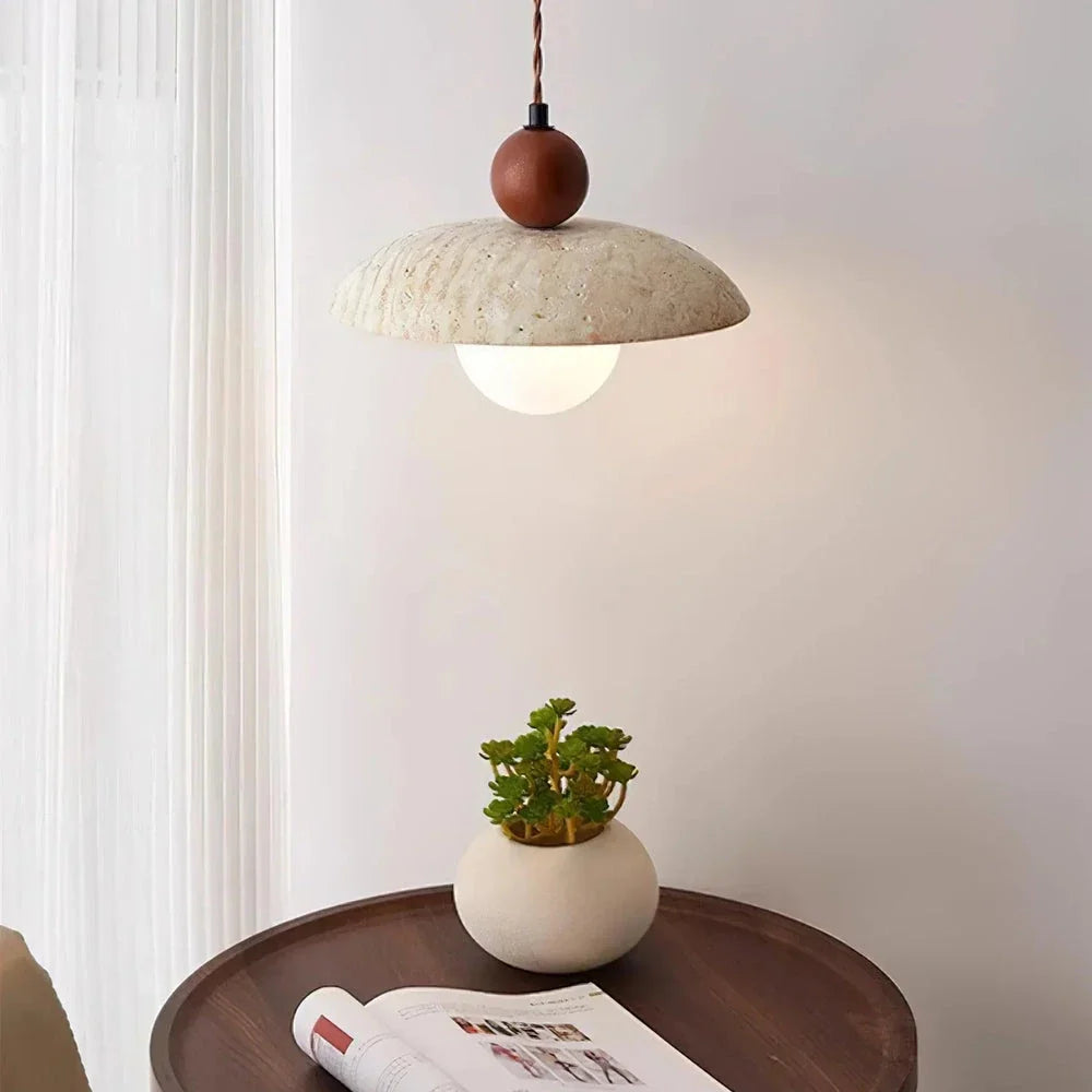 Soluna Pendant Light in travertine for Kitchen Island by AUVIELIGHT