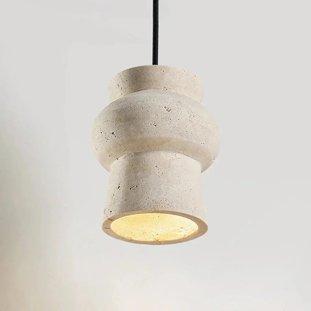 Arcus Cylindrical Pendant Light in travertine for Kitchen Island by AUVIELIGHT