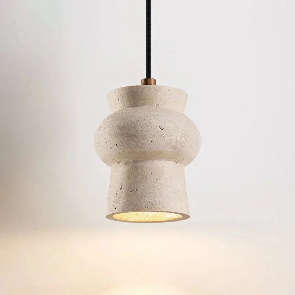 Arcus Cylindrical Pendant Light in travertine for Kitchen Island by AUVIELIGHT