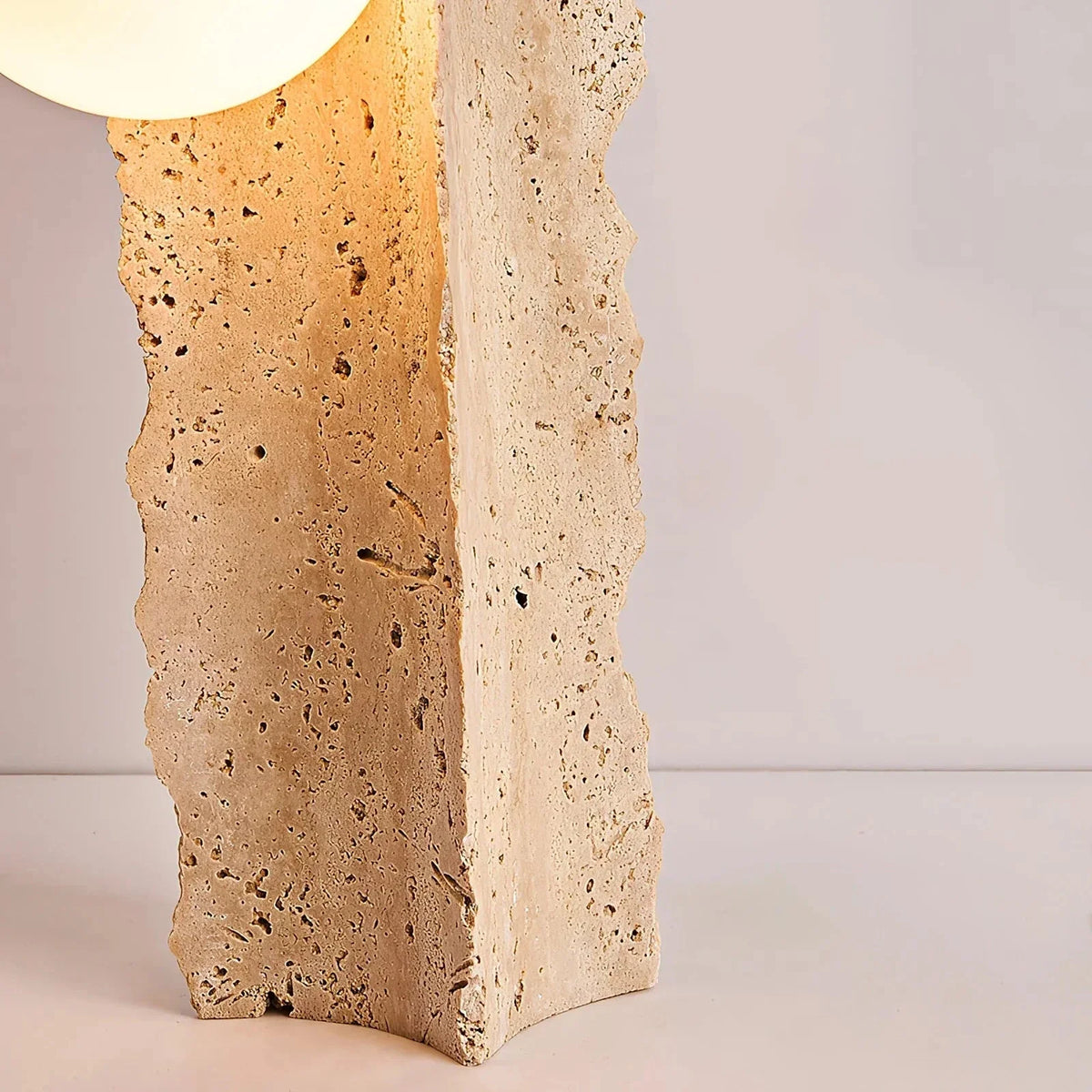 Conduit Table Lamp in travertine for Living Room by AUVIELIGHT