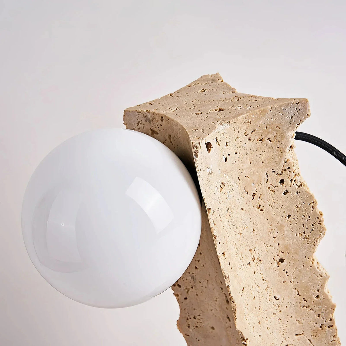 Conduit Table Lamp in travertine for Living Room by AUVIELIGHT