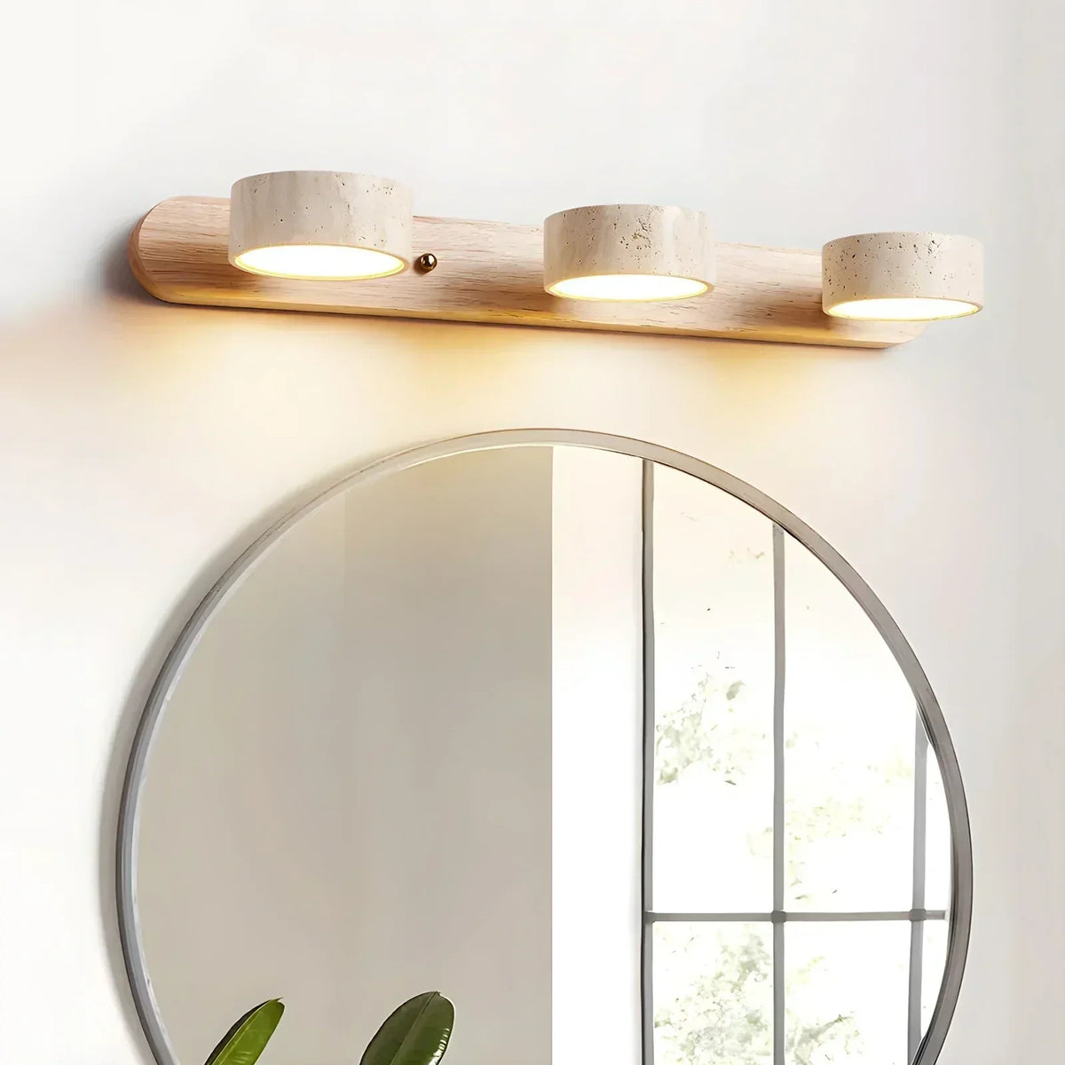 Duo Wall Light in travertine for Hallway by AUVIELIGHT