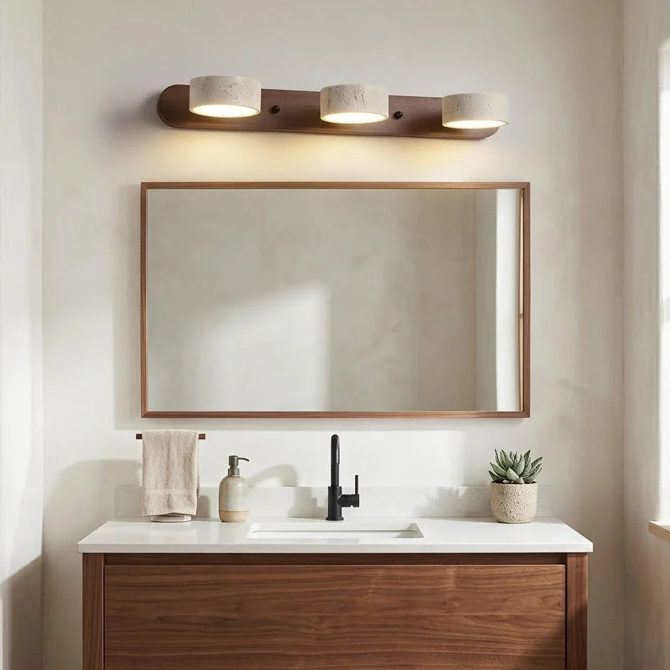 Duo Wall Light in travertine for Hallway by AUVIELIGHT