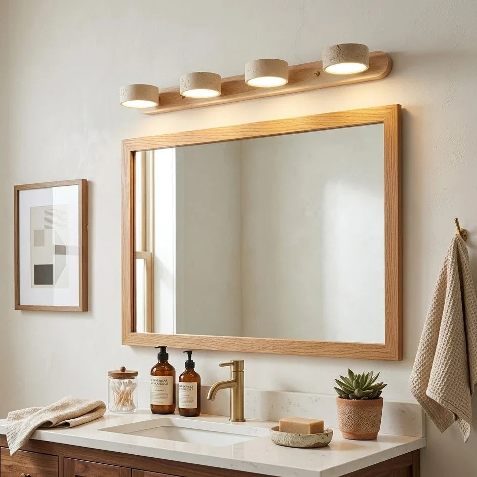 Duo Wall Light in travertine for Hallway by AUVIELIGHT