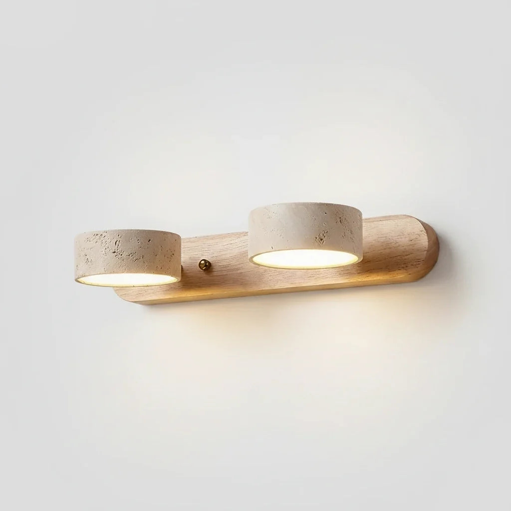 Duo Wall Light in travertine for Hallway by AUVIELIGHT