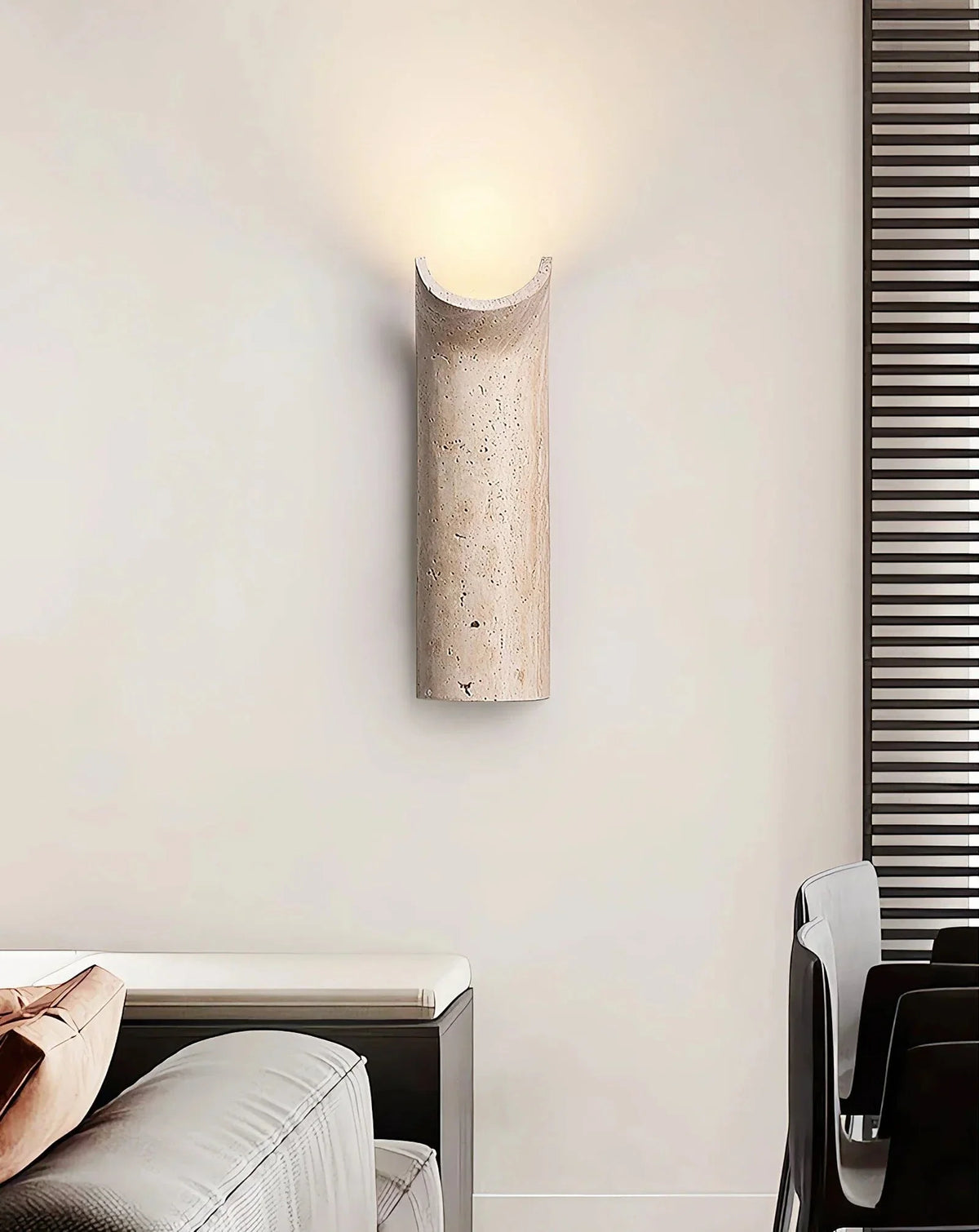 Hobart Wall Light in travertine for Hallway by AUVIELIGHT