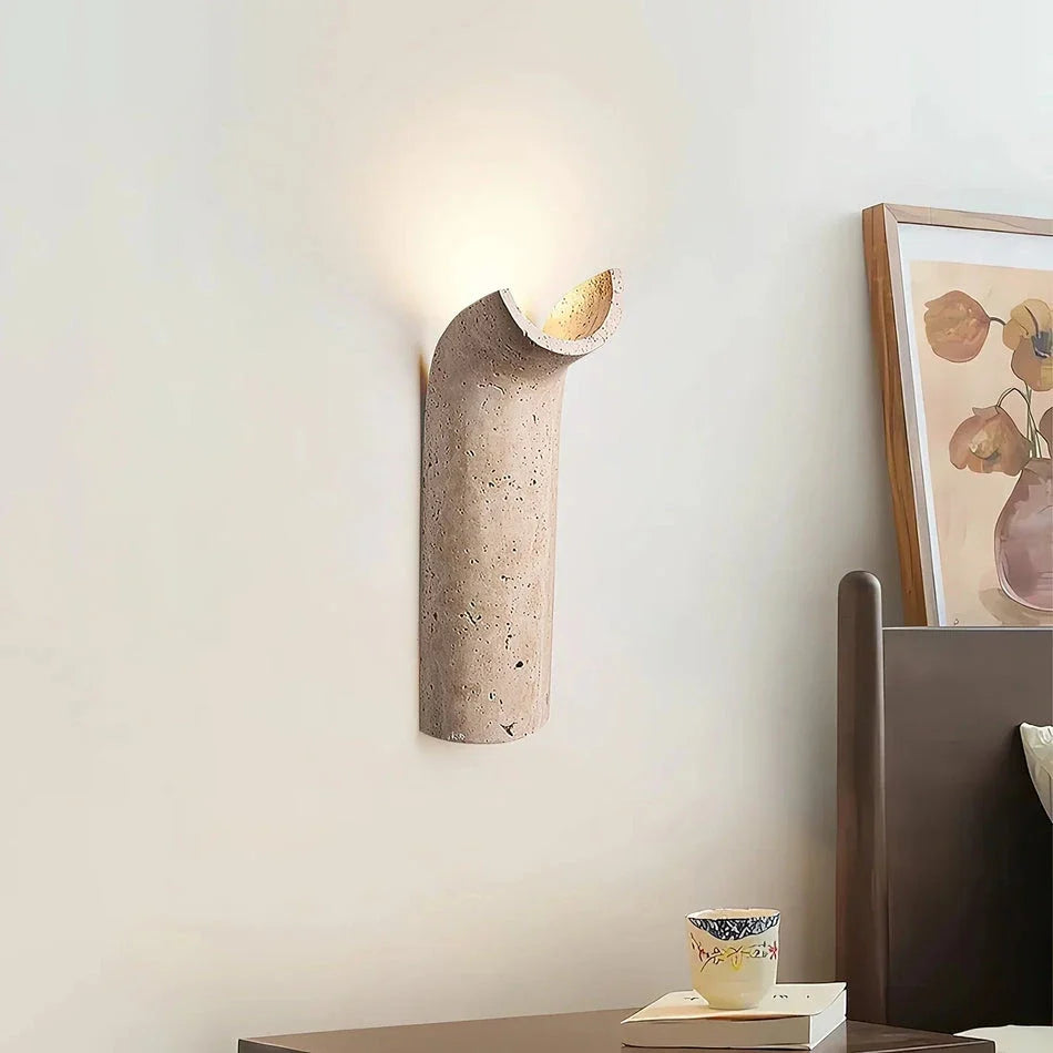Hobart Wall Light in travertine for Hallway by AUVIELIGHT