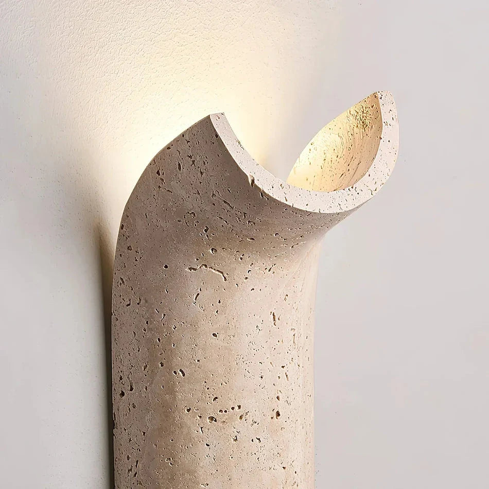 Hobart Wall Light in travertine for Hallway by AUVIELIGHT