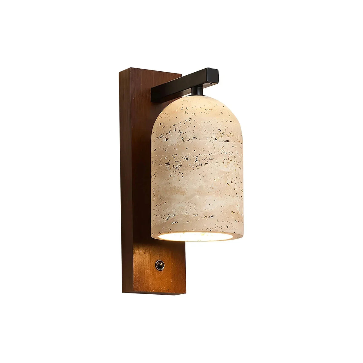 Mirabelle Wall Light in travertine for Hallway by AUVIELIGHT, L 10cm x W 15cm x H 28cm / L 3.9″ x W 5.9″ x H 11″ / Yellow Travertine
