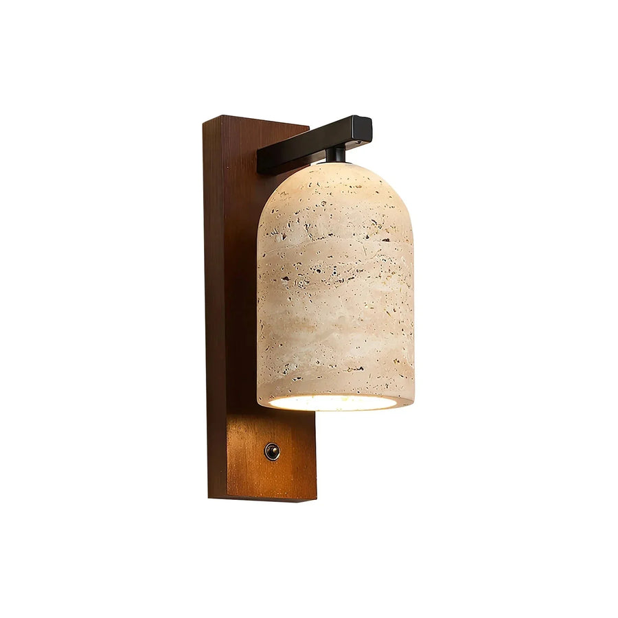 Mirabelle Wall Light in travertine for Hallway by AUVIELIGHT, L 10cm x W 15cm x H 28cm / L 3.9″ x W 5.9″ x H 11″ / Yellow Travertine