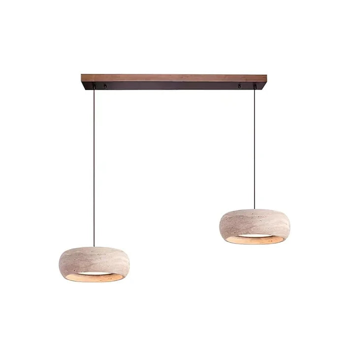 Modern Pendant Light in travertine for Kitchen Island by AUVIELIGHT, L 55cm x H 7cm / L 21.7″ x H 2.8″ / Beige / Warm Light
