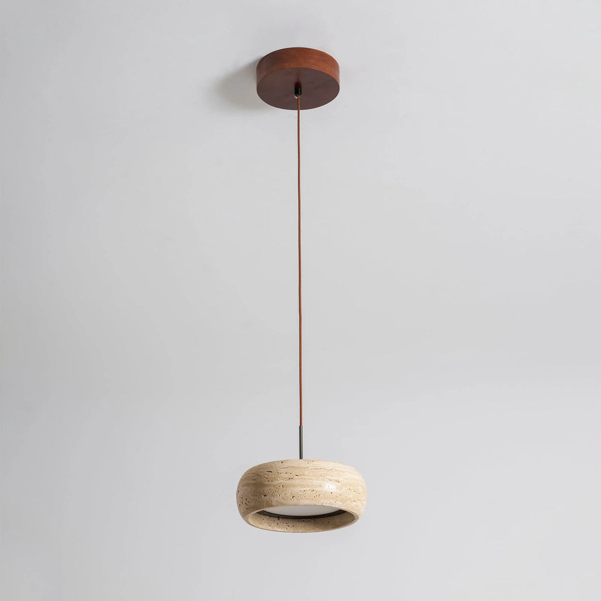 Modern Pendant Light in travertine for Kitchen Island by AUVIELIGHT, D 20cm x H 7cm / ∅ 7.9″ x H 2.8″ / Beige / Warm Light