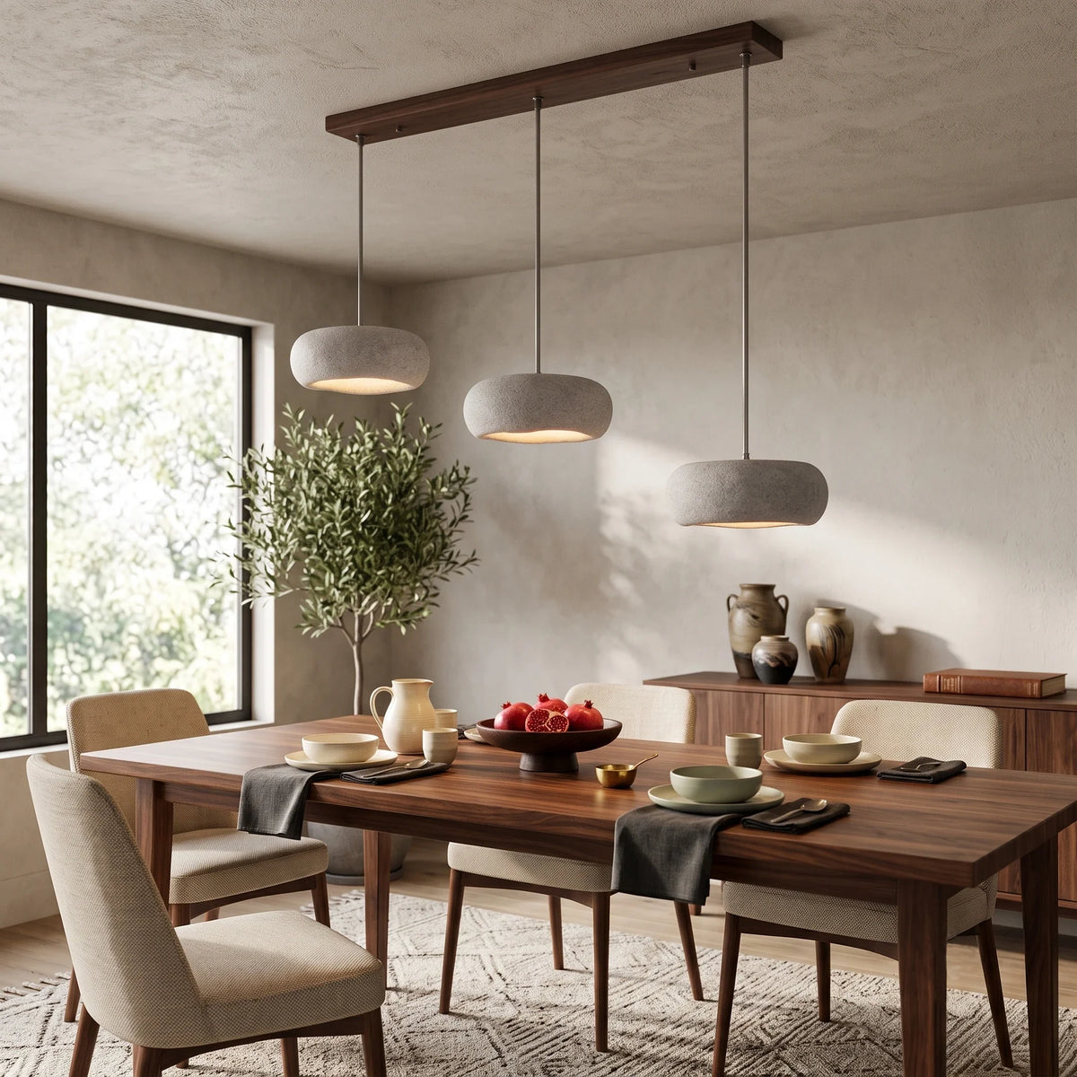 Modern Pendant Light in travertine for Kitchen Island by AUVIELIGHT