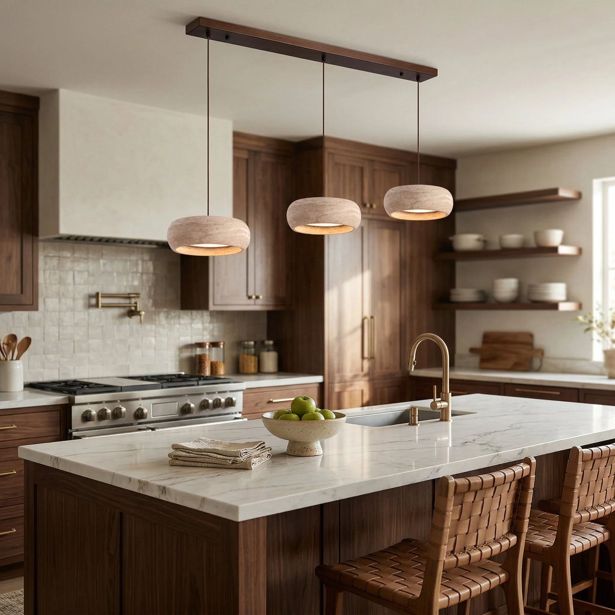 Modern Pendant Light in travertine for Kitchen Island by AUVIELIGHT