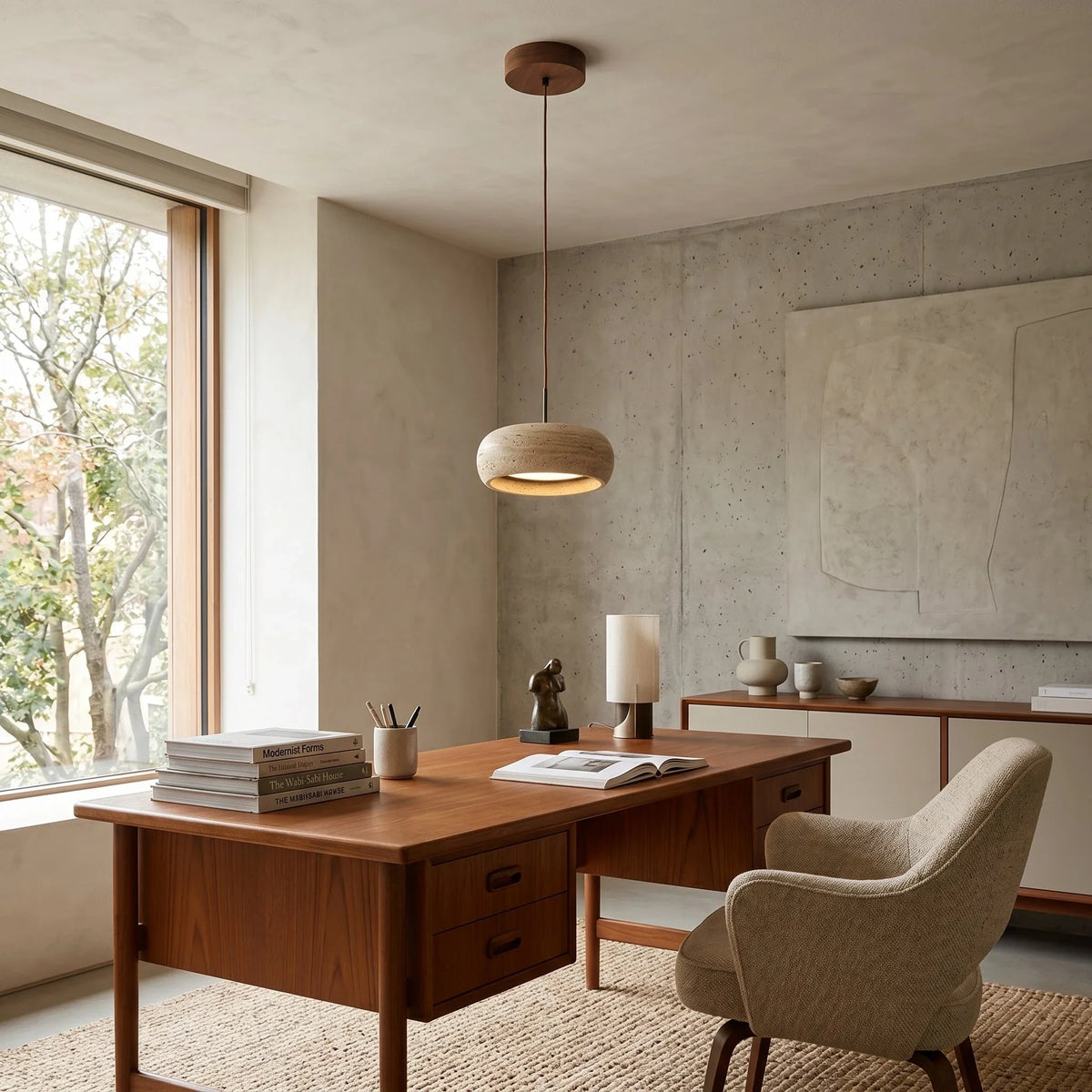 Modern Pendant Light in travertine for Kitchen Island by AUVIELIGHT