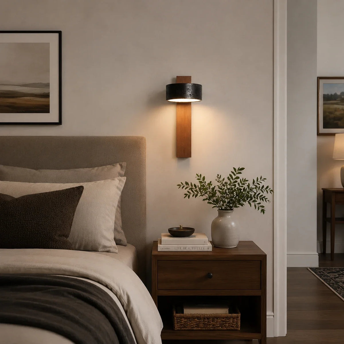 Modern Wall Sconce in travertine for Hallway by AUVIELIGHT