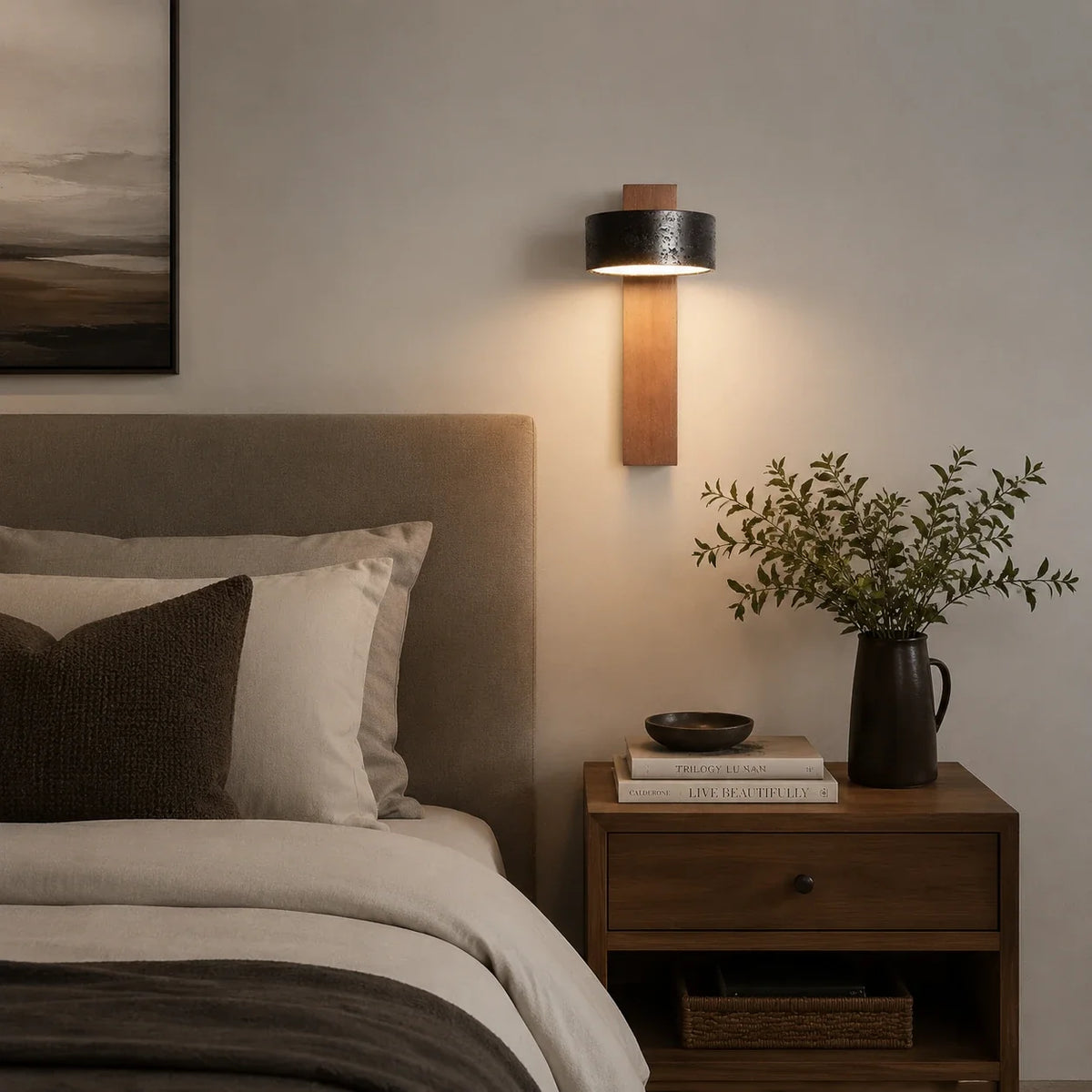 Modern Wall Sconce in travertine for Hallway by AUVIELIGHT