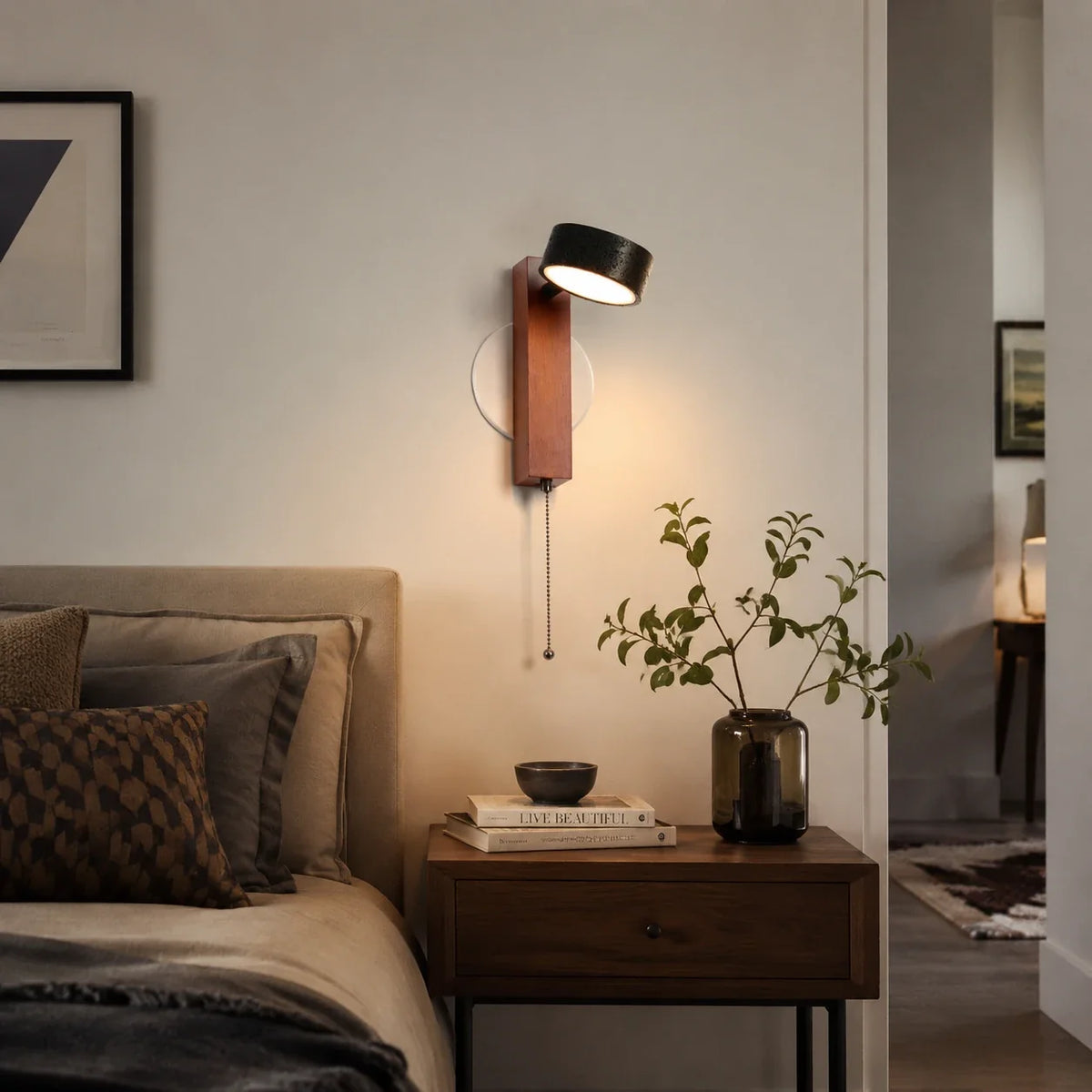 Modern Wall Sconce in travertine for Hallway by AUVIELIGHT