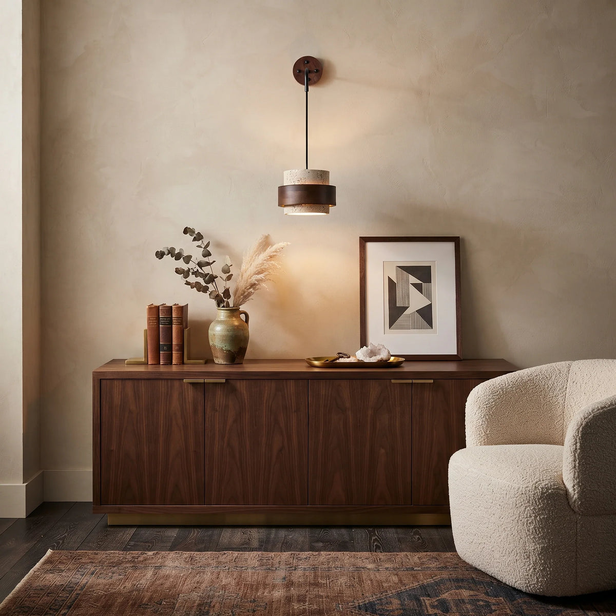Modern Wall Sconce in travertine for Hallway by AUVIELIGHT