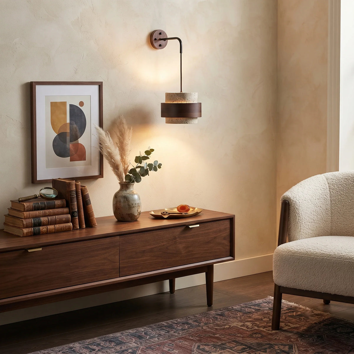 Modern Wall Sconce in travertine for Hallway by AUVIELIGHT