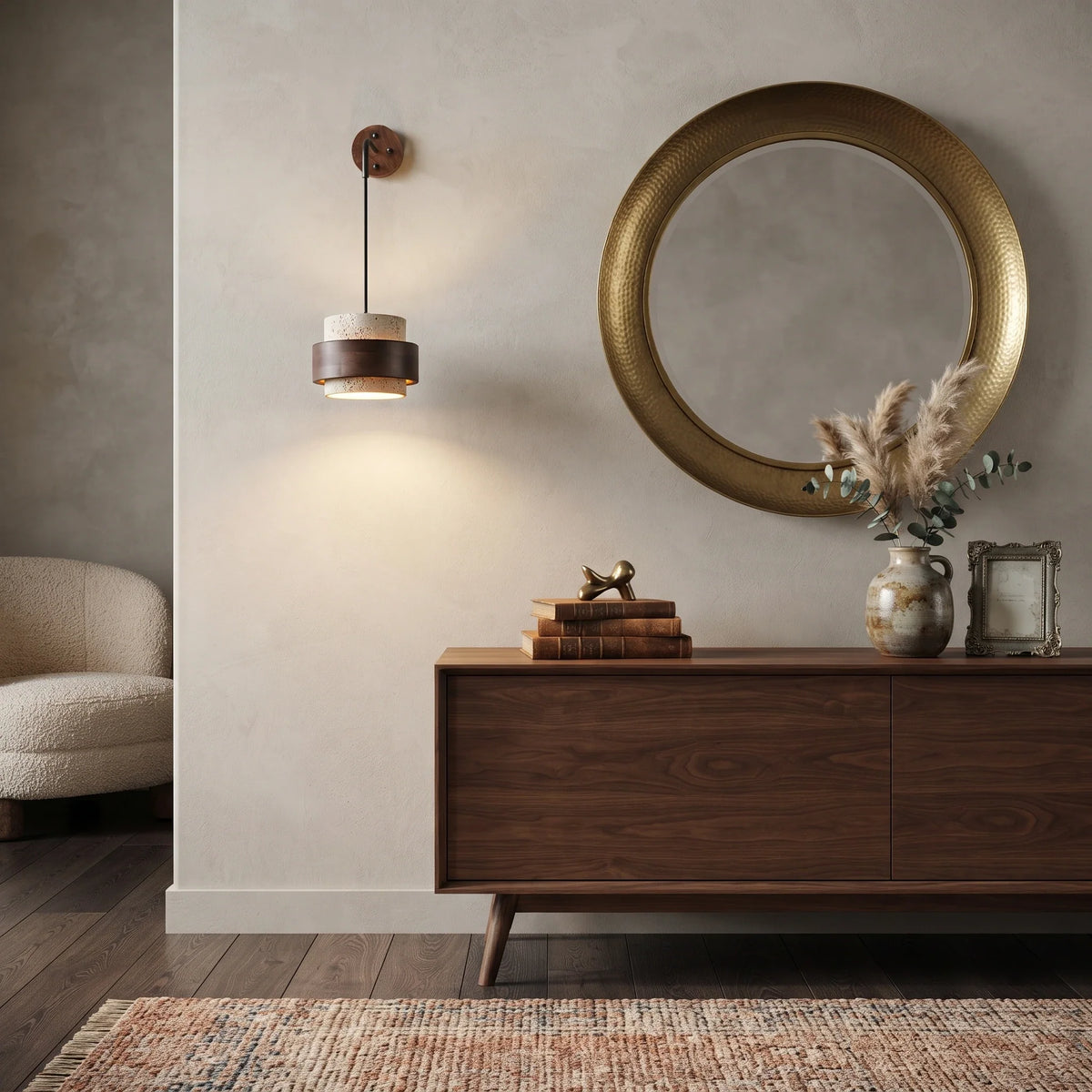 Modern Wall Sconce in travertine for Hallway by AUVIELIGHT