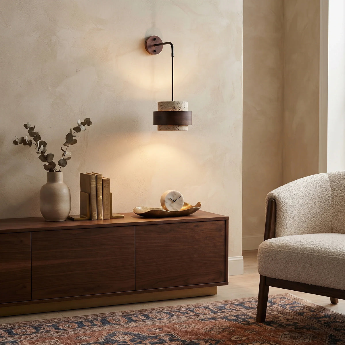 Modern Wall Sconce in travertine for Hallway by AUVIELIGHT