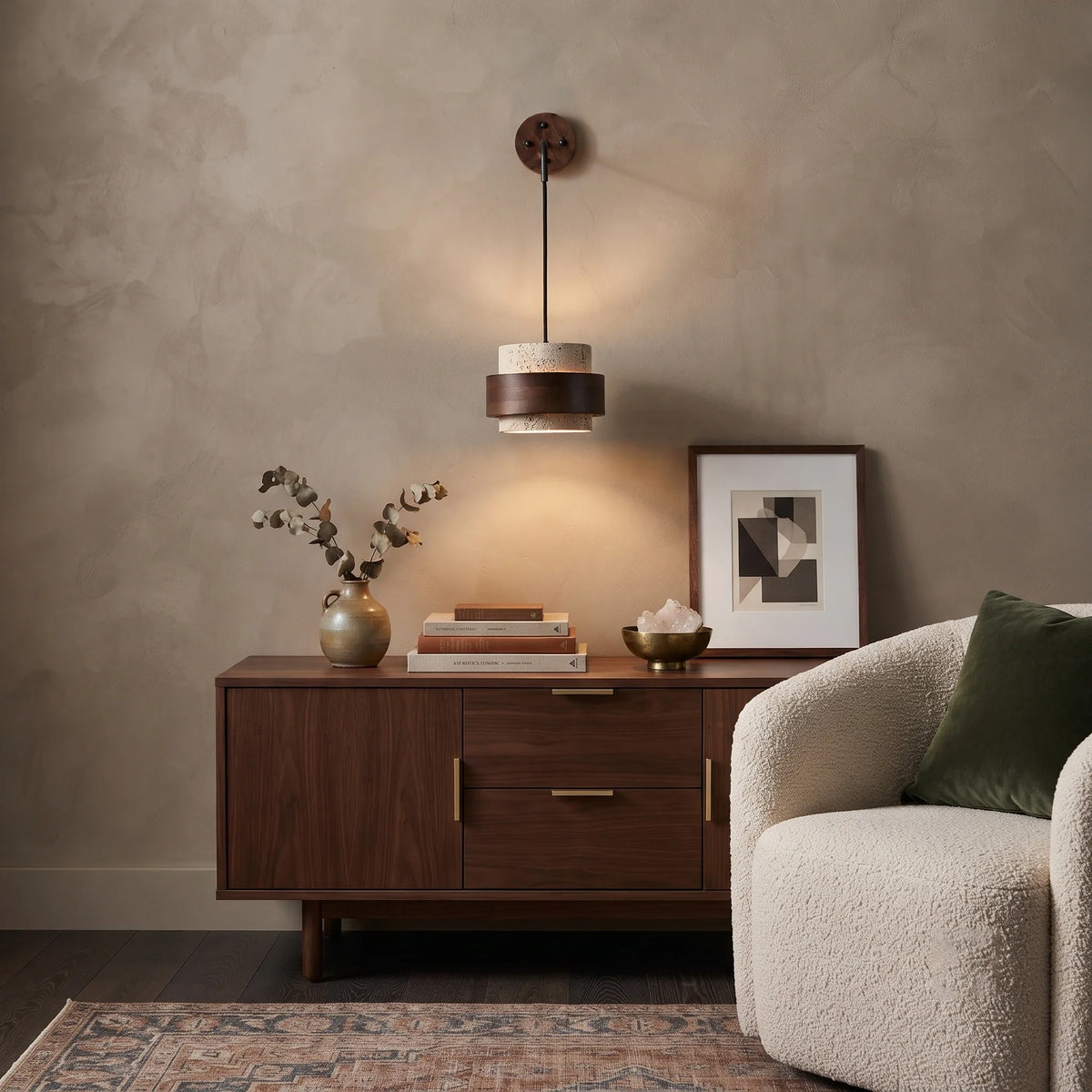 Modern Wall Sconce in travertine for Hallway by AUVIELIGHT