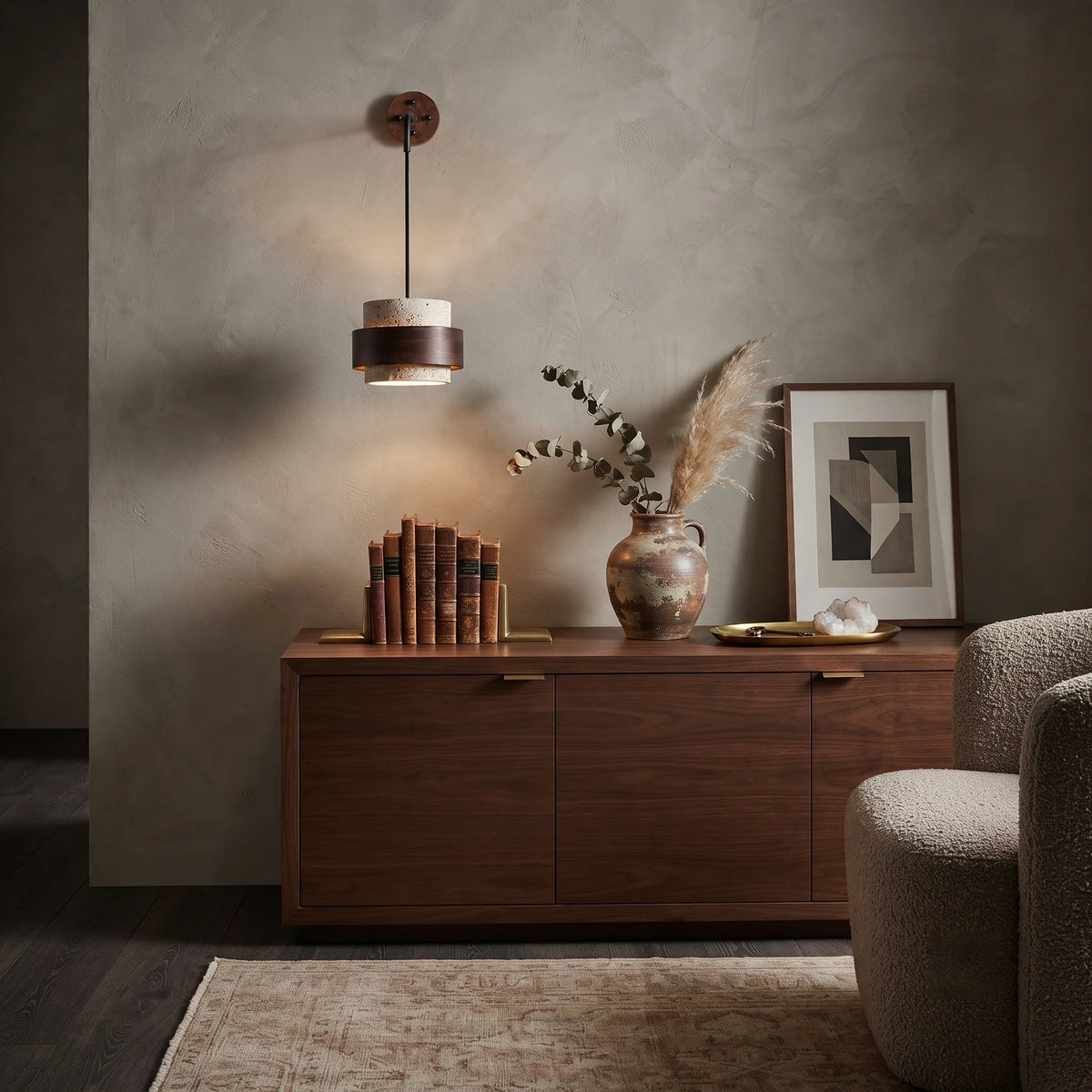 Modern Wall Sconce in travertine for Hallway by AUVIELIGHT