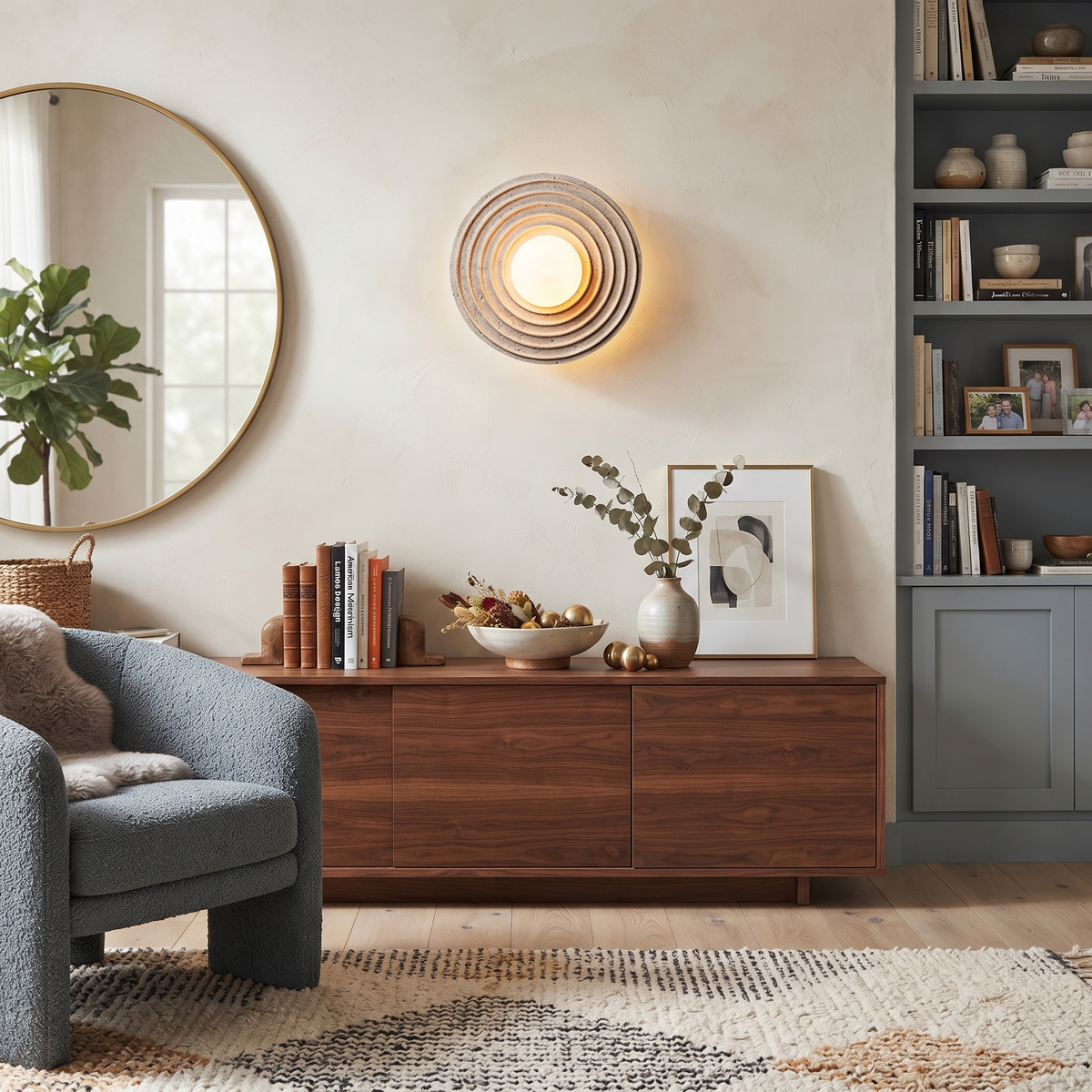 Cement Halo Light in textured for Living Room by AUVIELIGHT