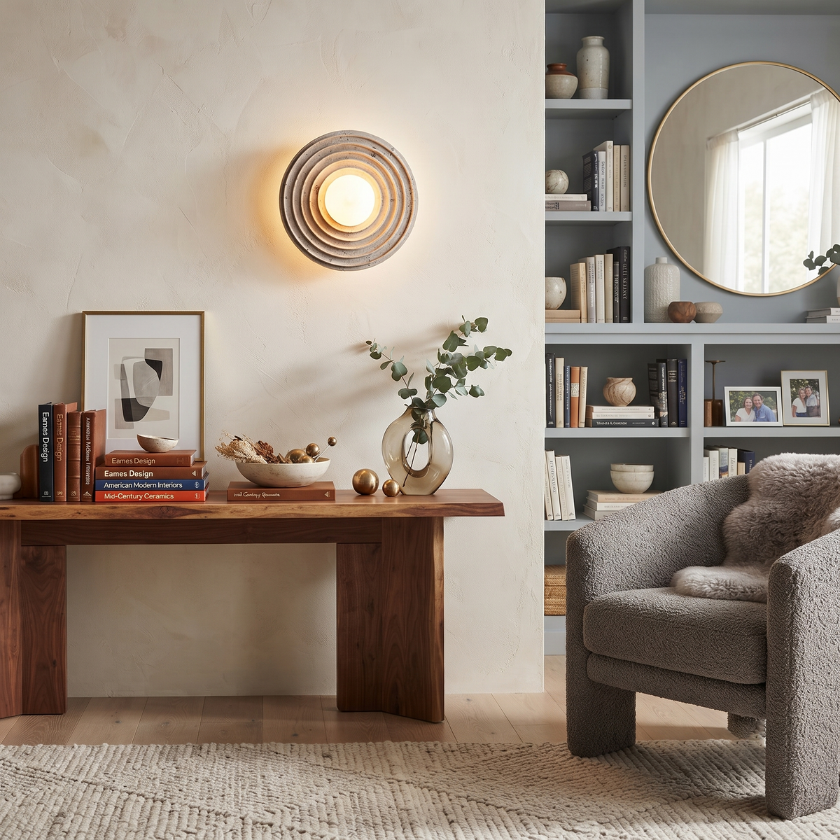 Cement Halo Light in textured for Living Room by AUVIELIGHT