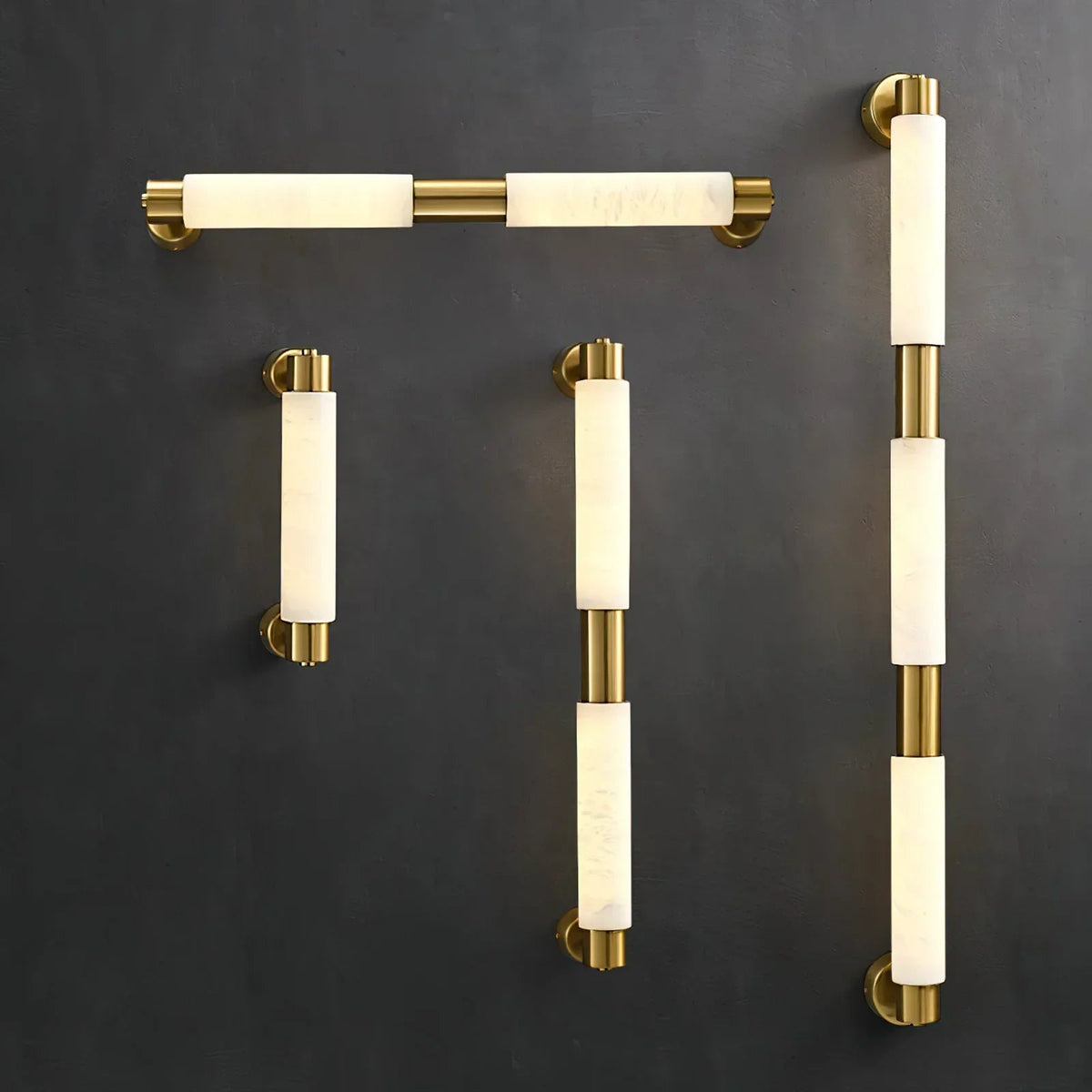 Tube Cylinder Wall Light in alabaster for Hallway by AUVIELIGHT