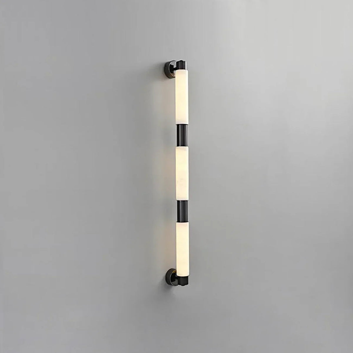Tube Cylinder Wall Light in alabaster for Hallway by AUVIELIGHT, 3 Head Dia 6cm x H 105cm / ∅ 2.4″ x H 41.3″ / Black & White / Warm White