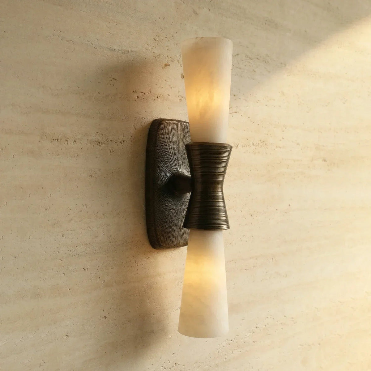 Twist Tapered Wall Sconce in alabaster for Hallway by AUVIELIGHT