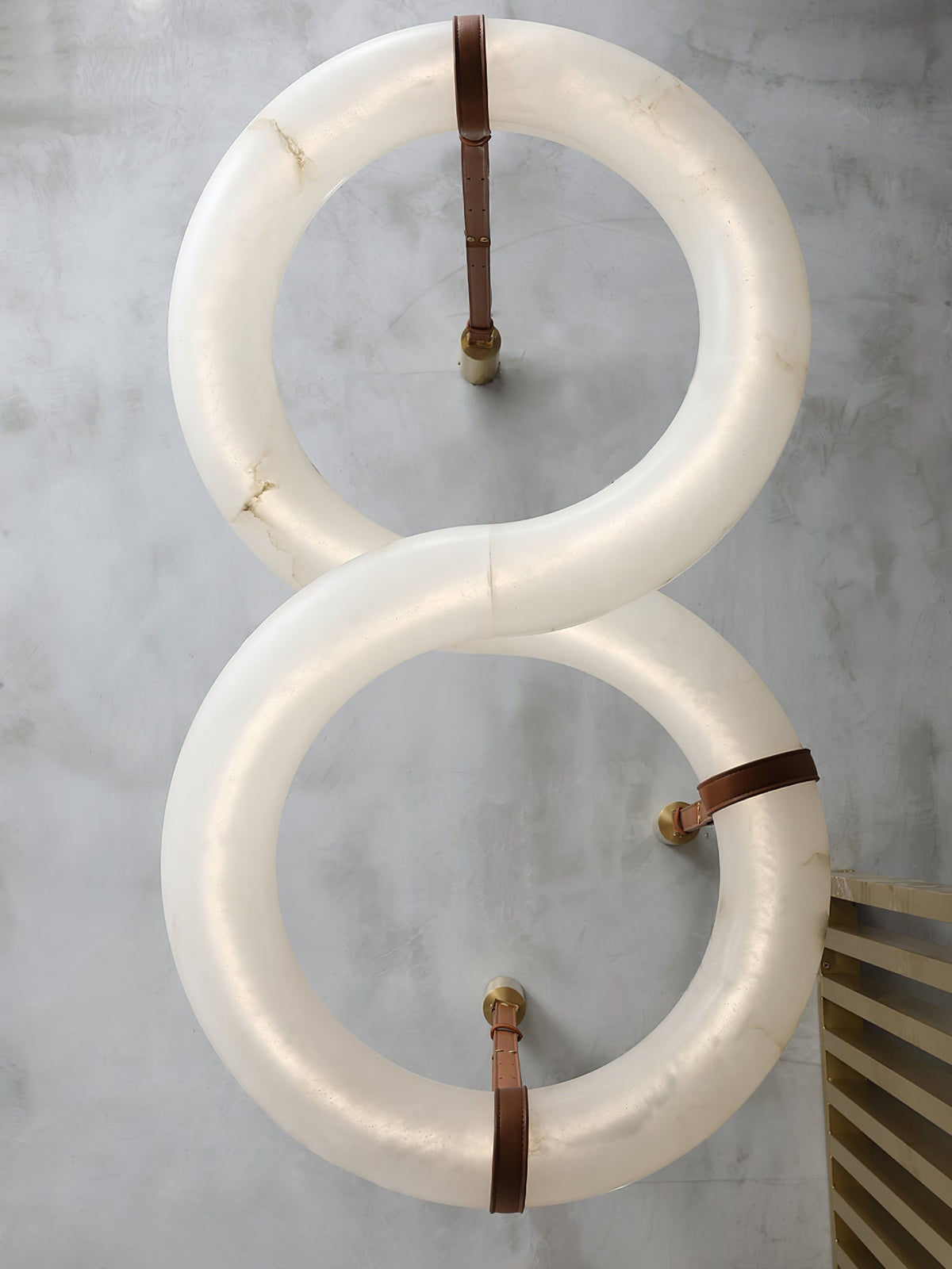 Twisted Ring Chandelier in alabaster for Dining Room by AUVIELIGHT