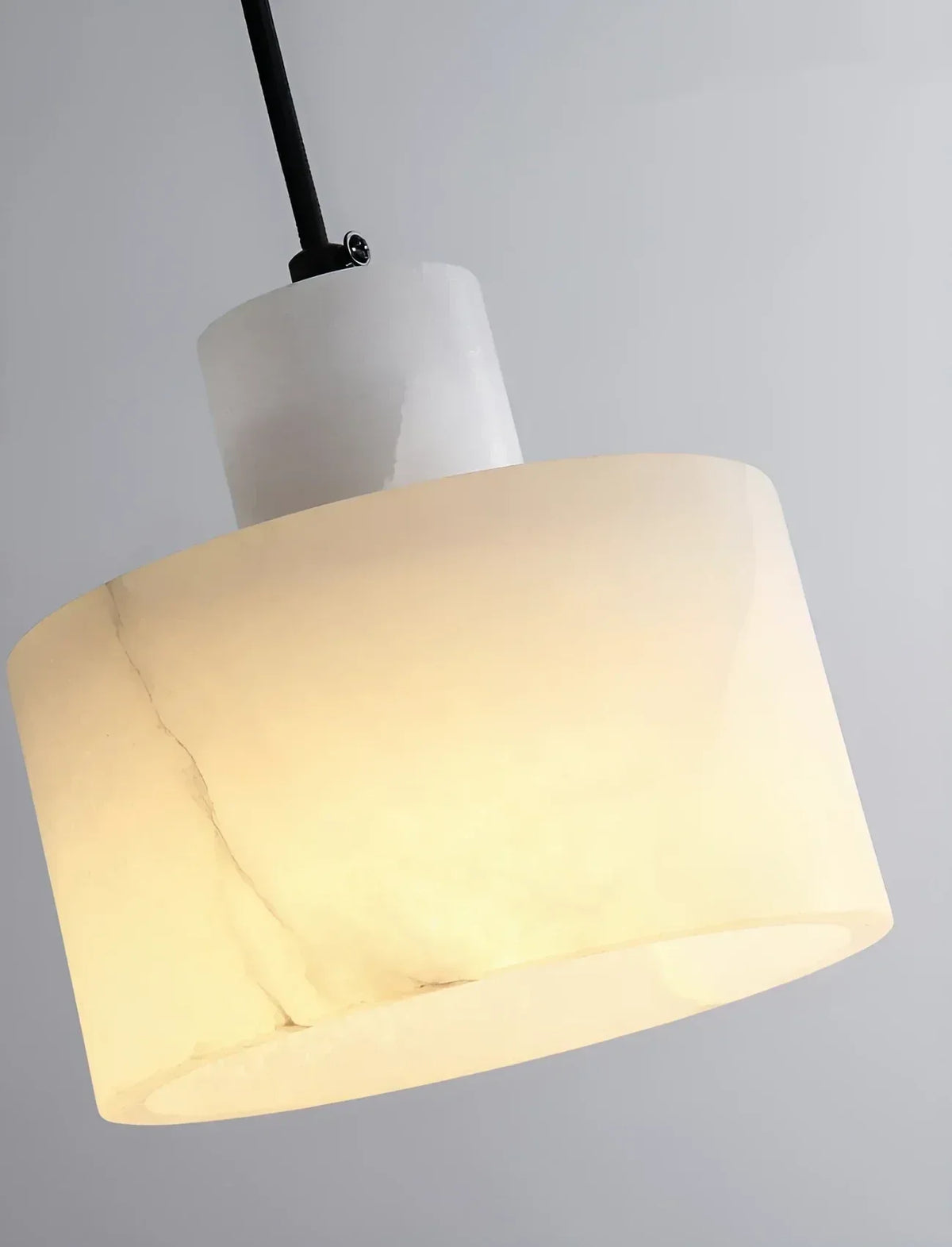 Two-Tier Drum Pendant Light in alabaster for Kitchen Island by AUVIELIGHT