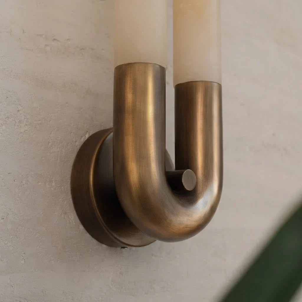 U-Shape Arch Wall Sconce in alabaster for Hallway by AUVIELIGHT