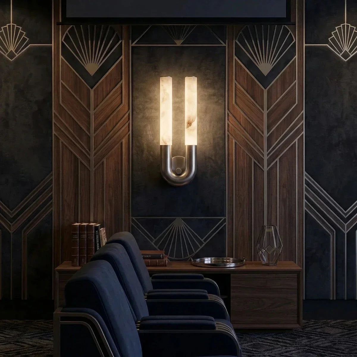 U-Shape Arch Wall Sconce in alabaster for Hallway by AUVIELIGHT