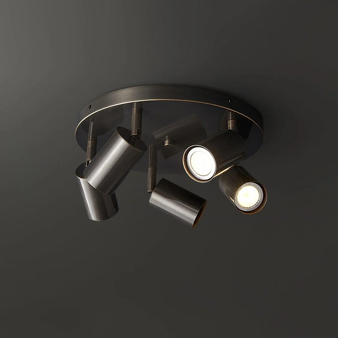 Vance Directional Flush Mount in brass for Low Ceilings by AUVIELIGHT