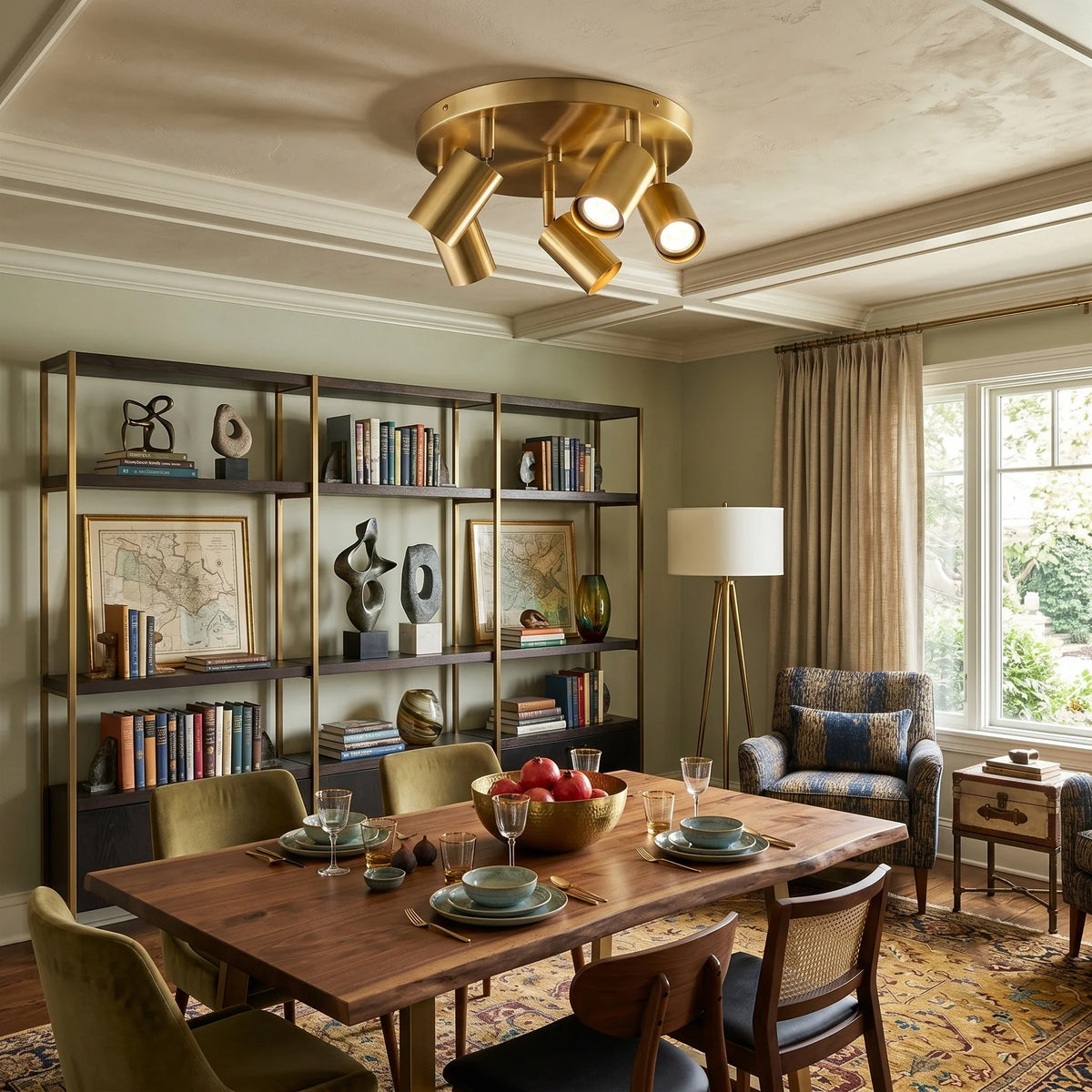 Vance Directional Flush Mount in brass for Low Ceilings by AUVIELIGHT