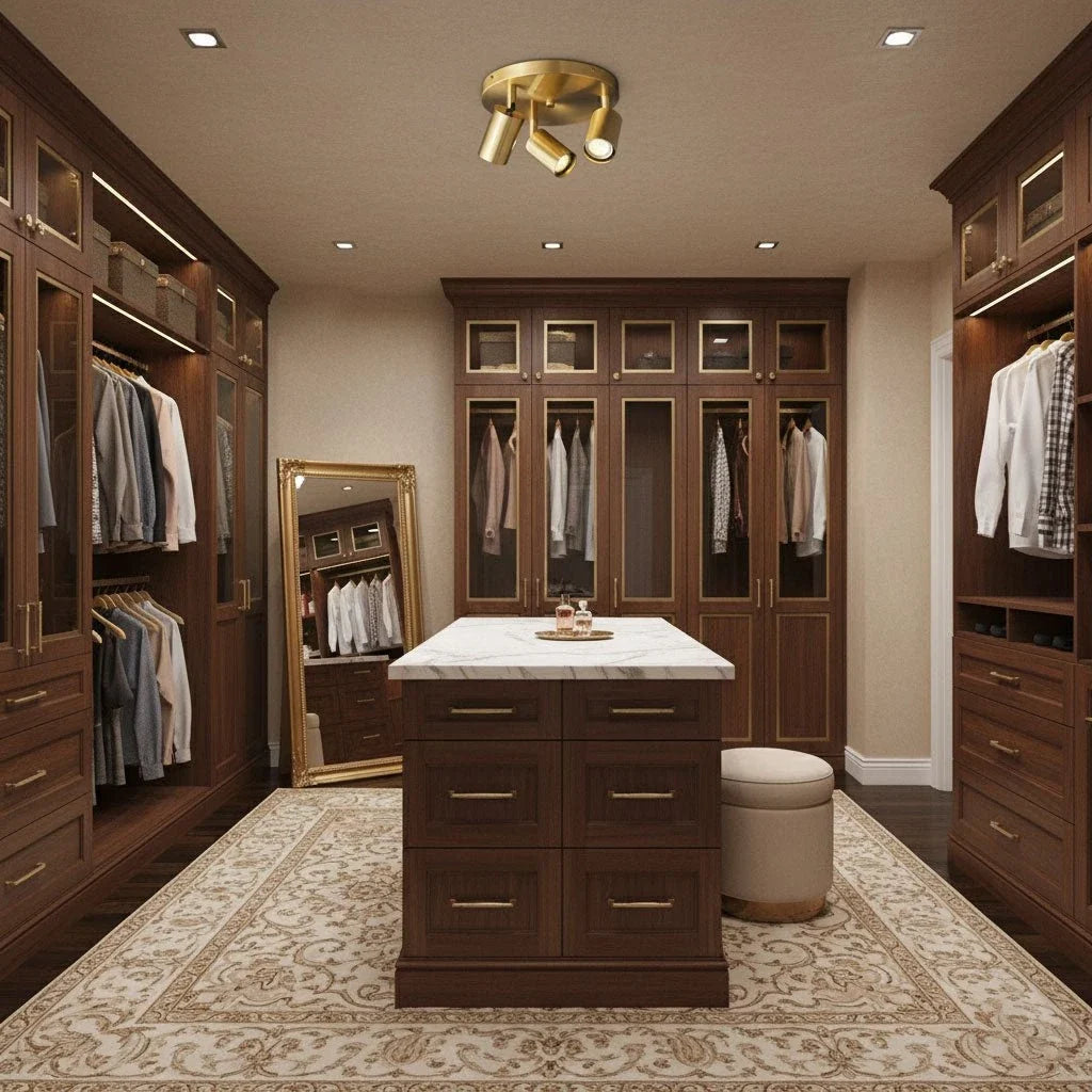 Vance Directional Flush Mount in brass for Low Ceilings by AUVIELIGHT