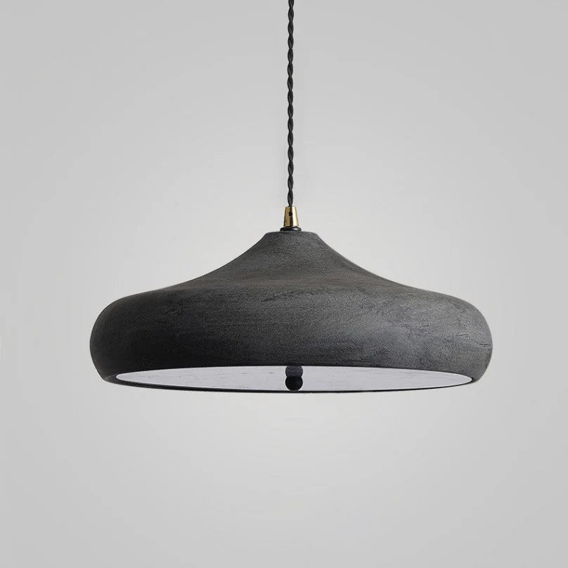 Vector Dark Dome Pendant Light for Kitchen Island by AUVIELIGHT, D 30cm x H 15cm / ∅ 11.8″ x H 5.9″ / Black / Warm Light