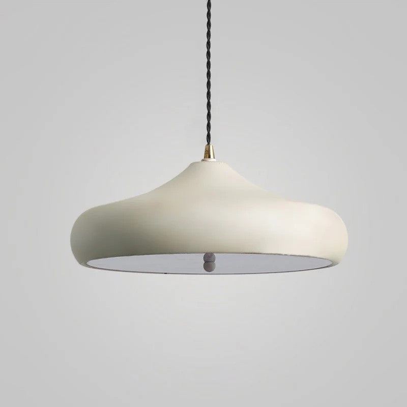 Vector Dark Dome Pendant Light for Kitchen Island by AUVIELIGHT, D 30cm x H 15cm / ∅ 11.8″ x H 5.9″ / Smooth white / Warm Light