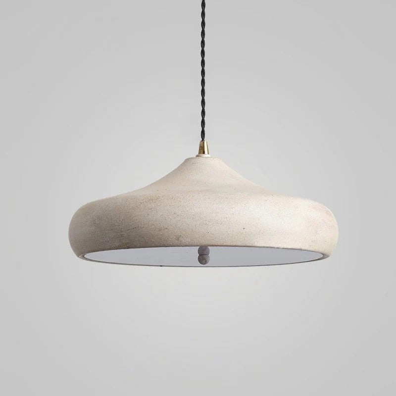 Vector Dark Dome Pendant Light for Kitchen Island by AUVIELIGHT, D 30cm x H 15cm / ∅ 11.8″ x H 5.9″ / Retro White / Warm Light