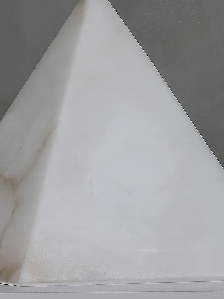 Veined Pyramid Table Lamp in alabaster for Living Room by AUVIELIGHT