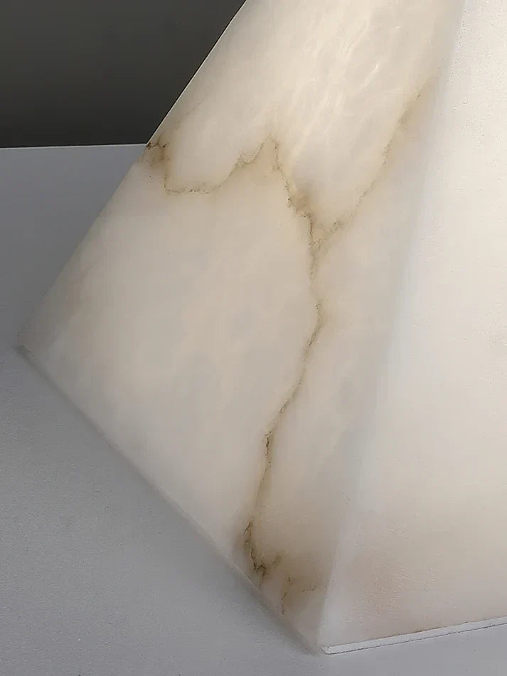 Veined Pyramid Table Lamp in alabaster for Living Room by AUVIELIGHT