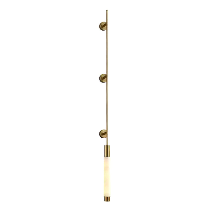Verita Linear Wall Sconce in alabaster for Hallway by AUVIELIGHT, W 4.5"x H 70.5" / Gold & White / Warm Light