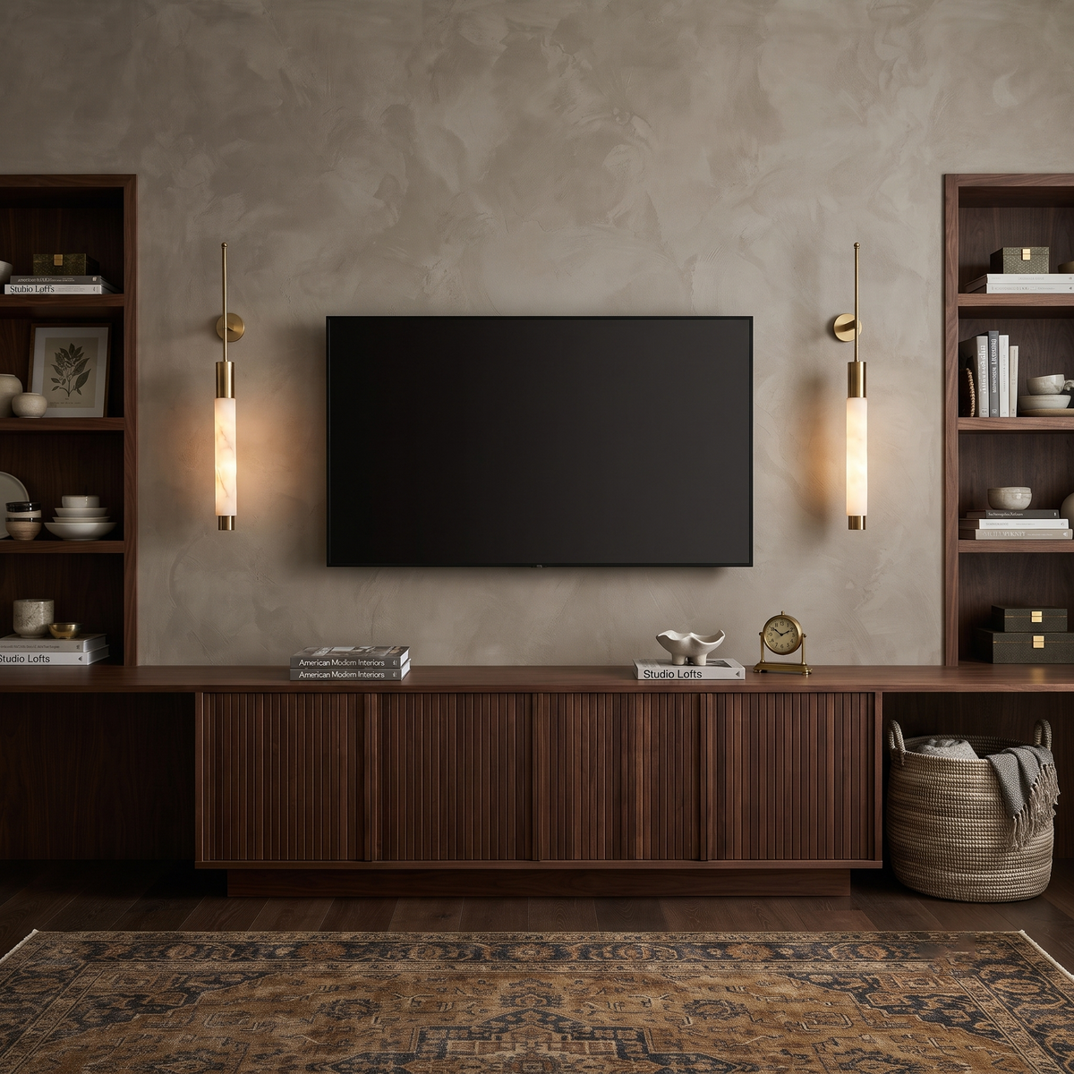 Verita Linear Wall Sconce in alabaster for Hallway by AUVIELIGHT