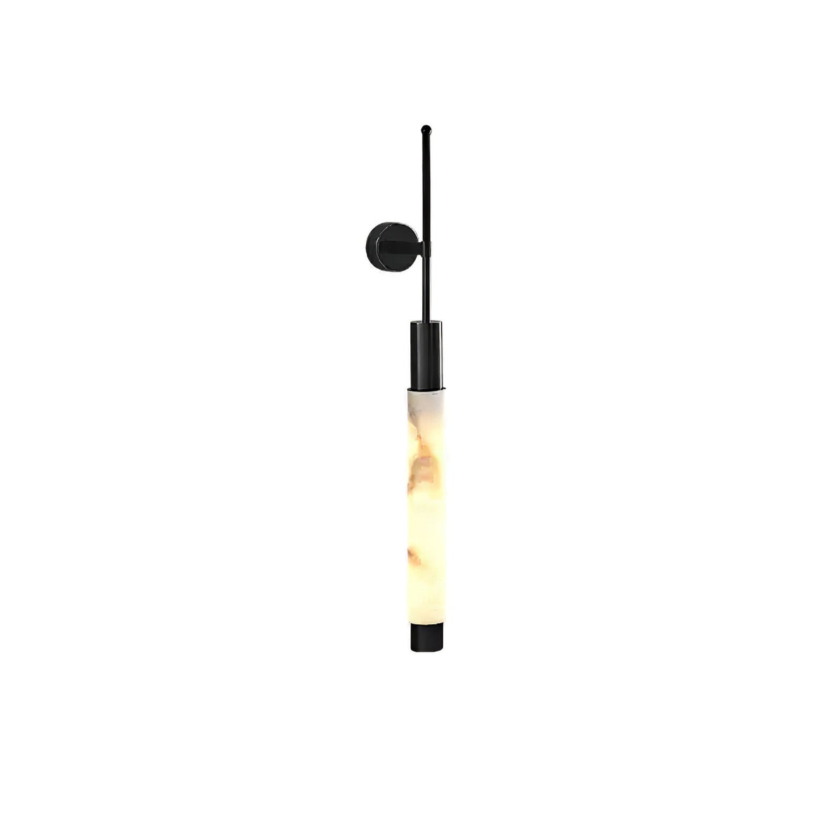 Verita Linear Wall Sconce in alabaster for Hallway by AUVIELIGHT, W 4.5"x H 32.3" / Black & White / Warm Light