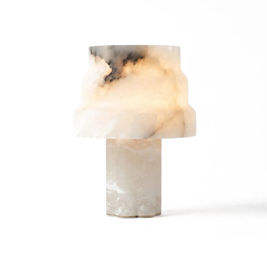 Verona Table Lamp in alabaster for Living Room by AUVIELIGHT, Dia 20cm x H 28cm / ∅ 7.9″ x H 11″ / White / AU plug and 7 other sizes
